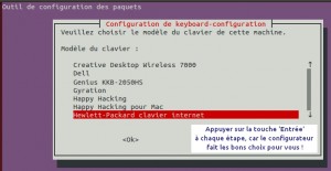 dpkg-reconfigure keyboard-configuration fr @