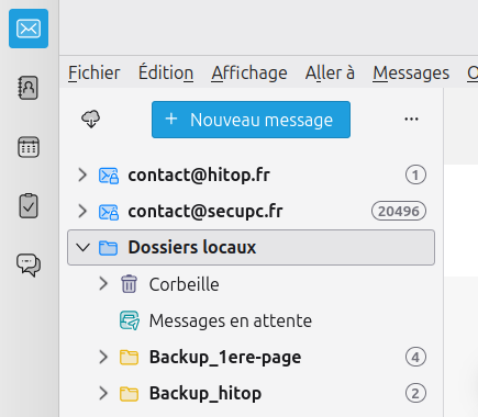 Thunderbird copier vos mails dans les dossiers locaux